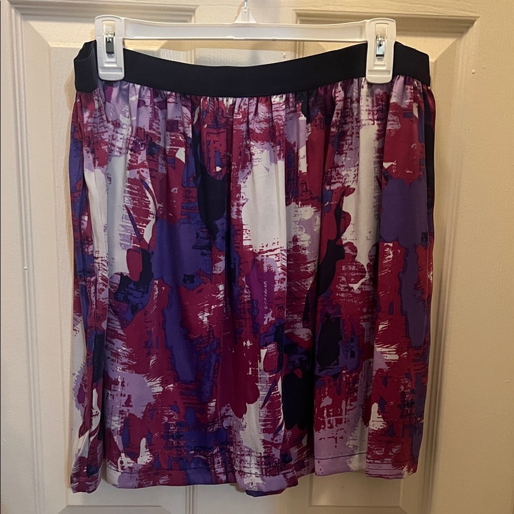 Fresh Abstract Print Mini Skirt - Purple, Red, Black